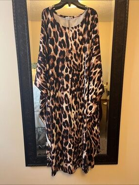 3x Nuggles Swim dress Brown and Black Leopard Maxi Dress
